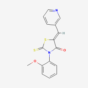 molecular formula C16H12N2O2S2 B4601246 3-(2-Methoxyphenyl)-5-(3-pyridylmethylene)-2-thioxo-1,3-thiazolidin-4-one 