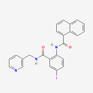 molecular formula C24H18IN3O2 B4601308 N-[4-iodo-2-(pyridin-3-ylmethylcarbamoyl)phenyl]naphthalene-1-carboxamide 