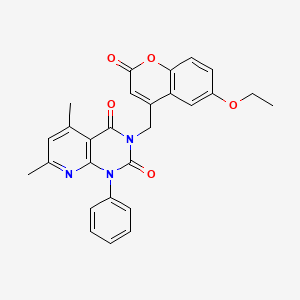 3-[(6-ETHOXY-2-OXO-2H-CHROMEN-4-YL)METHYL]-5,7-DIMETHYL-1-PHENYL-1H,2H,3H,4H-PYRIDO[2,3-D]PYRIMIDINE-2,4-DIONE