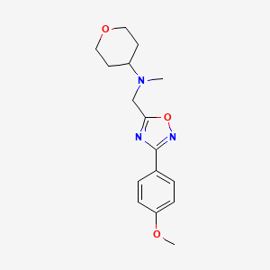 molecular formula C16H21N3O3 B4601399 N-{[3-(4-methoxyphenyl)-1,2,4-oxadiazol-5-yl]methyl}-N-methyltetrahydro-2H-pyran-4-amine 