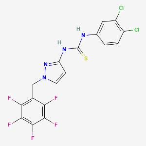 molecular formula C17H9Cl2F5N4S B4601422 N-(3,4-dichlorophenyl)-N'-[1-(pentafluorobenzyl)-1H-pyrazol-3-yl]thiourea 