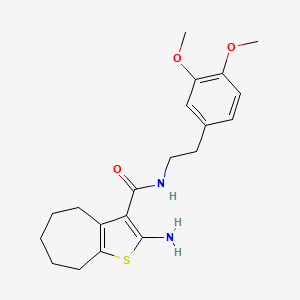 molecular formula C20H26N2O3S B4601484 2-amino-N-[2-(3,4-dimethoxyphenyl)ethyl]-5,6,7,8-tetrahydro-4H-cyclohepta[b]thiophene-3-carboxamide 