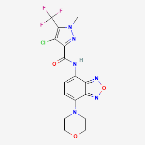 molecular formula C16H14ClF3N6O3 B4601521 4-CHLORO-1-METHYL-N-(7-MORPHOLINO-2,1,3-BENZOXADIAZOL-4-YL)-5-(TRIFLUOROMETHYL)-1H-PYRAZOLE-3-CARBOXAMIDE 