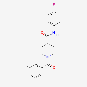 molecular formula C19H18F2N2O2 B4601576 1-(3-fluorobenzoyl)-N-(4-fluorophenyl)piperidine-4-carboxamide 