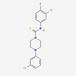 N-(3-CHLORO-4-FLUOROPHENYL)-4-(3-CHLOROPHENYL)TETRAHYDRO-1(2H)-PYRAZINECARBOTHIOAMIDE