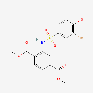 dimethyl 2-{[(3-bromo-4-methoxyphenyl)sulfonyl]amino}terephthalate