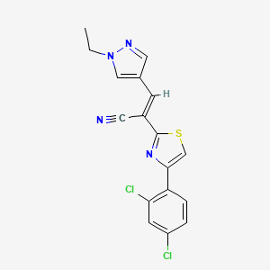 2-[4-(2,4-dichlorophenyl)-1,3-thiazol-2-yl]-3-(1-ethyl-1H-pyrazol-4-yl)acrylonitrile