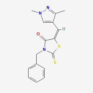 3-BENZYL-5-[(E)-1-(1,3-DIMETHYL-1H-PYRAZOL-4-YL)METHYLIDENE]-2-THIOXO-1,3-THIAZOLAN-4-ONE