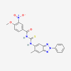 4-methoxy-N-[(6-methyl-2-phenyl-2H-benzotriazol-5-yl)carbamothioyl]-3-nitrobenzamide