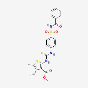 molecular formula C23H23N3O5S3 B4601646 methyl 2-{[({4-[(benzoylamino)sulfonyl]phenyl}amino)carbonothioyl]amino}-4-ethyl-5-methyl-3-thiophenecarboxylate 