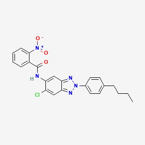 molecular formula C23H20ClN5O3 B4601647 N-[2-(4-butylphenyl)-6-chloro-2H-1,2,3-benzotriazol-5-yl]-2-nitrobenzamide 