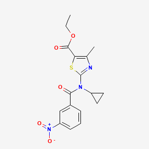 molecular formula C17H17N3O5S B4601649 ethyl 2-[cyclopropyl(3-nitrobenzoyl)amino]-4-methyl-1,3-thiazole-5-carboxylate 