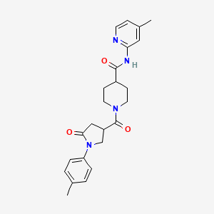 molecular formula C24H28N4O3 B4601658 1-{[1-(4-methylphenyl)-5-oxopyrrolidin-3-yl]carbonyl}-N-(4-methylpyridin-2-yl)piperidine-4-carboxamide 