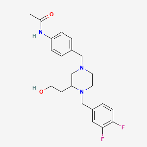 molecular formula C22H27F2N3O2 B4601671 N-(4-{[4-(3,4-difluorobenzyl)-3-(2-hydroxyethyl)-1-piperazinyl]methyl}phenyl)acetamide 