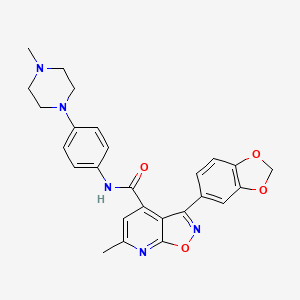 3-(1,3-BENZODIOXOL-5-YL)-6-METHYL-N-[4-(4-METHYLPIPERAZINO)PHENYL]ISOXAZOLO[5,4-B]PYRIDINE-4-CARBOXAMIDE