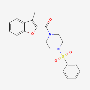 (3-METHYL-1-BENZOFURAN-2-YL)[4-(PHENYLSULFONYL)PIPERAZINO]METHANONE