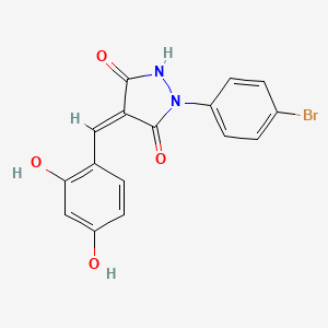 molecular formula C16H11BrN2O4 B4601749 1-(4-bromophenyl)-4-(2,4-dihydroxybenzylidene)-3,5-pyrazolidinedione 