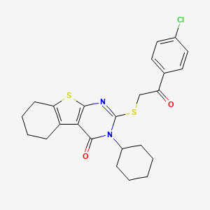 2-{[2-(4-chlorophenyl)-2-oxoethyl]sulfanyl}-3-cyclohexyl-5,6,7,8-tetrahydro[1]benzothieno[2,3-d]pyrimidin-4(3H)-one