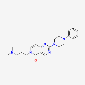 molecular formula C22H28N6O B4601788 6-(3-(dimethylamino)propyl)-2-(4-phenylpiperazin-1-yl)pyrido[4,3-d]pyrimidin-5(6H)-one 