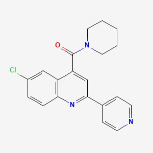 molecular formula C20H18ClN3O B4601809 6-chloro-4-(1-piperidinylcarbonyl)-2-(4-pyridinyl)quinoline 