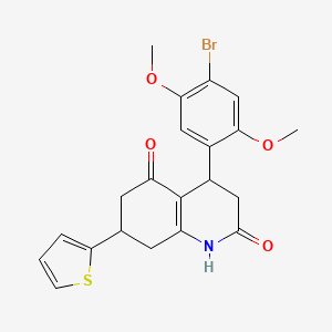 4-(4-BROMO-2,5-DIMETHOXYPHENYL)-7-(THIOPHEN-2-YL)-1,2,3,4,5,6,7,8-OCTAHYDROQUINOLINE-2,5-DIONE