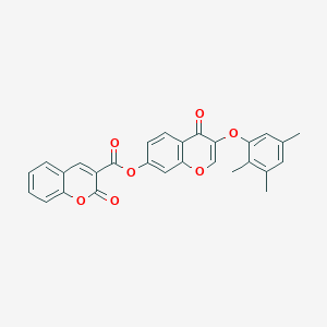 4-oxo-3-(2,3,5-trimethylphenoxy)-4H-chromen-7-yl 2-oxo-2H-chromene-3-carboxylate