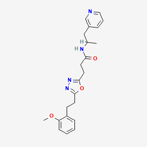 molecular formula C22H26N4O3 B4601859 3-{5-[2-(2-methoxyphenyl)ethyl]-1,3,4-oxadiazol-2-yl}-N-[1-methyl-2-(3-pyridinyl)ethyl]propanamide 