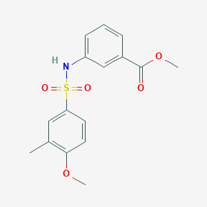 molecular formula C16H17NO5S B4601910 methyl 3-{[(4-methoxy-3-methylphenyl)sulfonyl]amino}benzoate 