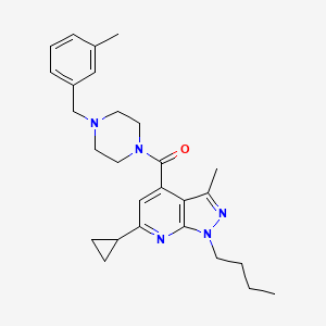 molecular formula C27H35N5O B4601922 (1-BUTYL-6-CYCLOPROPYL-3-METHYL-1H-PYRAZOLO[3,4-B]PYRIDIN-4-YL)[4-(3-METHYLBENZYL)PIPERAZINO]METHANONE 