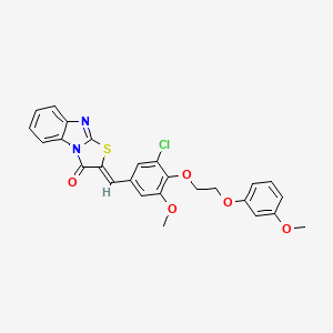 (2Z)-2-{3-chloro-5-methoxy-4-[2-(3-methoxyphenoxy)ethoxy]benzylidene}[1,3]thiazolo[3,2-a]benzimidazol-3(2H)-one