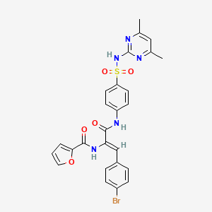 molecular formula C26H22BrN5O5S B4601942 N-(2-(4-bromophenyl)-1-{[(4-{[(4,6-dimethyl-2-pyrimidinyl)amino]sulfonyl}phenyl)amino]carbonyl}vinyl)-2-furamide 