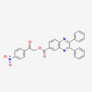 molecular formula C29H19N3O5 B4601964 2-(4-Nitrophenyl)-2-oxoethyl 2,3-diphenylquinoxaline-6-carboxylate 