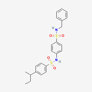 molecular formula C23H26N2O4S2 B4601972 N-{4-[(benzylamino)sulfonyl]phenyl}-4-sec-butylbenzenesulfonamide 