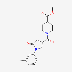 methyl 1-{[1-(3-methylphenyl)-5-oxo-3-pyrrolidinyl]carbonyl}-4-piperidinecarboxylate