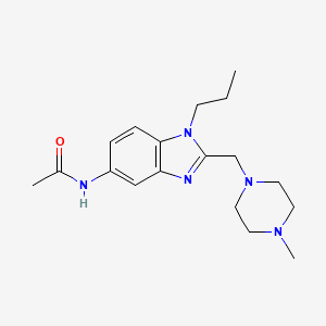 molecular formula C18H27N5O B4602016 N-{2-[(4-Methylpiperazin-1-YL)methyl]-1-propyl-1H-1,3-benzodiazol-5-YL}acetamide 