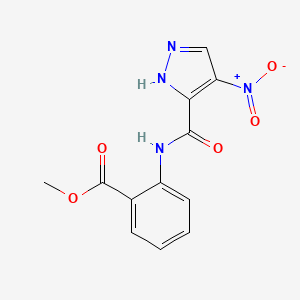 molecular formula C12H10N4O5 B4602036 methyl 2-{[(4-nitro-1H-pyrazol-3-yl)carbonyl]amino}benzoate 