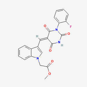 METHYL 2-(3-{[(5E)-1-(2-FLUOROPHENYL)-2,4,6-TRIOXO-1,3-DIAZINAN-5-YLIDENE]METHYL}-1H-INDOL-1-YL)ACETATE