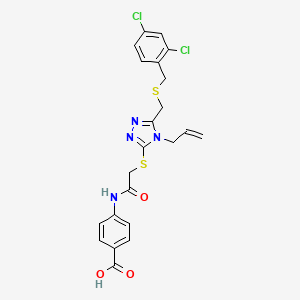 4-({[(4-allyl-5-{[(2,4-dichlorobenzyl)thio]methyl}-4H-1,2,4-triazol-3-yl)thio]acetyl}amino)benzoic acid