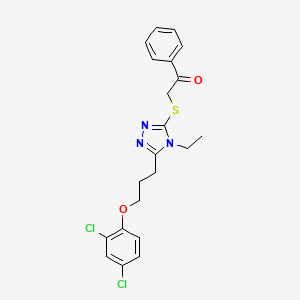 2-({5-[3-(2,4-dichlorophenoxy)propyl]-4-ethyl-4H-1,2,4-triazol-3-yl}sulfanyl)-1-phenylethanone