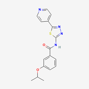 molecular formula C17H16N4O2S B4602142 3-(propan-2-yloxy)-N-[5-(pyridin-4-yl)-1,3,4-thiadiazol-2-yl]benzamide 