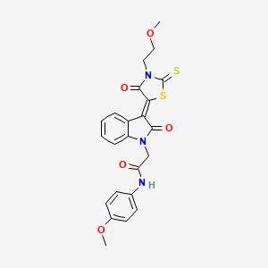 2-{(3Z)-3-[3-(2-methoxyethyl)-4-oxo-2-thioxo-1,3-thiazolidin-5-ylidene]-2-oxo-2,3-dihydro-1H-indol-1-yl}-N-(4-methoxyphenyl)acetamide