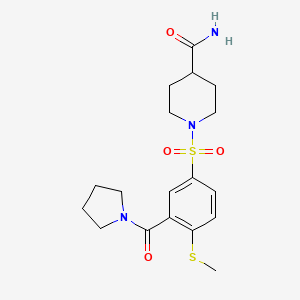 1-{[4-(methylthio)-3-(1-pyrrolidinylcarbonyl)phenyl]sulfonyl}-4-piperidinecarboxamide