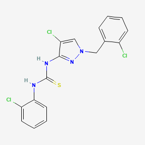 molecular formula C17H13Cl3N4S B4602166 N-[4-chloro-1-(2-chlorobenzyl)-1H-pyrazol-3-yl]-N'-(2-chlorophenyl)thiourea 