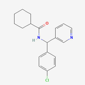 molecular formula C19H21ClN2O B4602184 N-[(4-chlorophenyl)(pyridin-3-yl)methyl]cyclohexanecarboxamide 