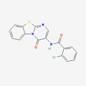 2-chloro-N-(4-oxo-4H-pyrimido[2,1-b][1,3]benzothiazol-3-yl)benzamide