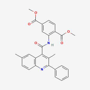 molecular formula C28H24N2O5 B4602210 dimethyl 2-{[(3,6-dimethyl-2-phenyl-4-quinolinyl)carbonyl]amino}terephthalate 