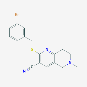 molecular formula C17H16BrN3S B460223 2-[(3-Bromobenzyl)sulfanyl]-6-methyl-5,6,7,8-tetrahydro[1,6]naphthyridine-3-carbonitrile CAS No. 445383-68-6