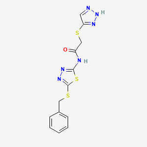 molecular formula C13H12N6OS3 B4602262 N-[5-(benzylthio)-1,3,4-thiadiazol-2-yl]-2-(1H-1,2,3-triazol-5-ylthio)acetamide 