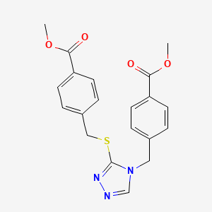 molecular formula C20H19N3O4S B4602263 Methyl 4-[[3-[(4-methoxycarbonylphenyl)methylsulfanyl]-1,2,4-triazol-4-yl]methyl]benzoate 