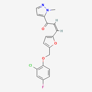 3-{5-[(2-chloro-4-fluorophenoxy)methyl]-2-furyl}-1-(1-methyl-1H-pyrazol-5-yl)-2-propen-1-one